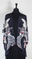 Cocoon House - Long Silk Open Kimono - The Crane