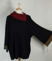 Margaret Winters - REVERSIBLE Wide Sleeve Sweater with Asymmetrical Collar