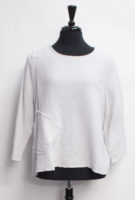 Angled Pocket Pullover Top by "Habitat" Solid Color
