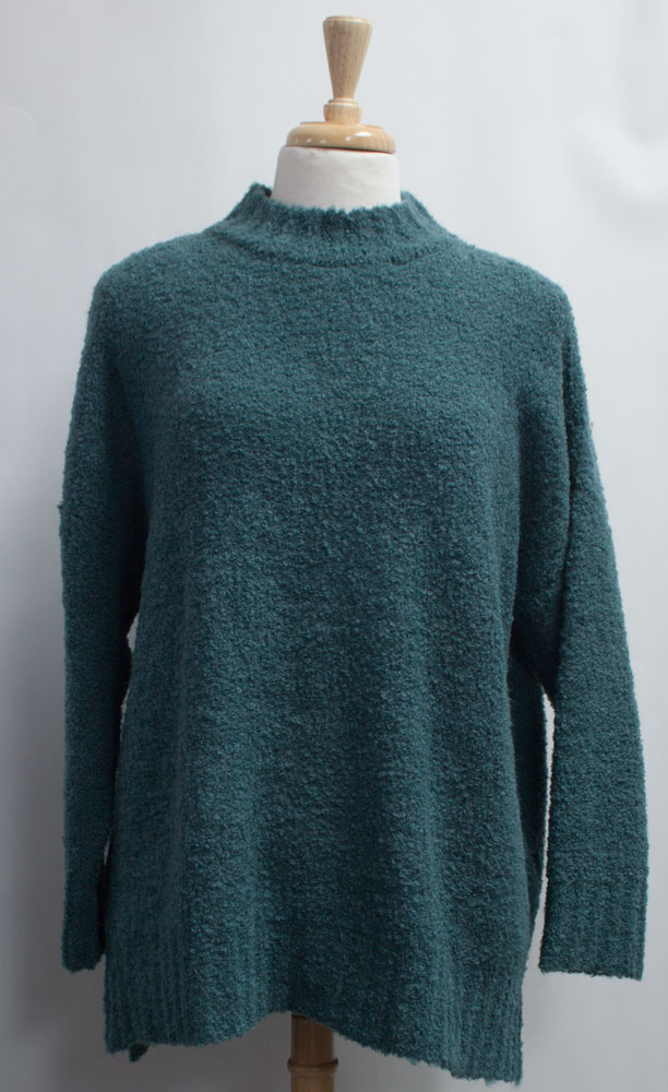 Cozy Ocean Green Alpaca Wool Sweater by “Iridium” | Women of Substance