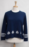 Classic Navy and White Sailboat Sweater by "Iridium"