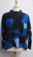 Cozy “Blue Clouds” Alpaca Wool Sweater by “Iridium”