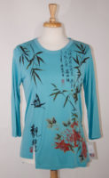 Long Sleeved Asian Print Top by Jess and Jane