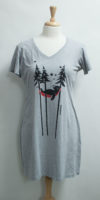 Napping Bear Print V-Neck Knit Dress by "Maruska"