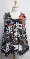 Black and White Print Swing Vest by "Parsley and Sage"
