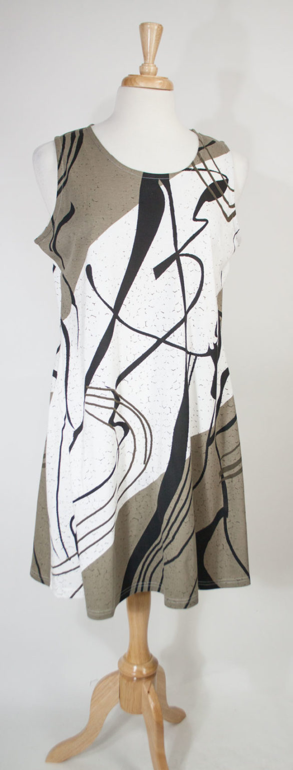 White Black and Tan Tank Dress by Parsley and Sage Women of Substance