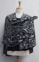 Cashmere Reversible "Buckle" Shawl - Gray Print