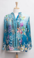 Floral Button Front Long Sleeve Blouse by "Shana" (2 prints)