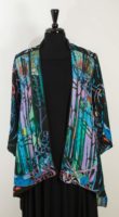Citron - Open Front Silk Jacket (Turquoise)