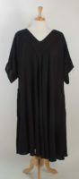 Dairi - Stitched V-neck Dress - Black (One Size up to 6X!)
