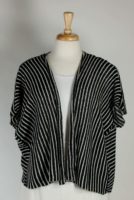 LA Blend - Black & White Stripe Open Sweater Jacket