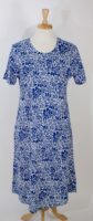 La Cera - Cotton Knit Dress - Blue & White Floral